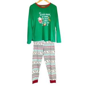 Christmas Women’s Long Sleeve Pajama‎ Set 2 Piece Pullover Shirt and Pants Sz XL